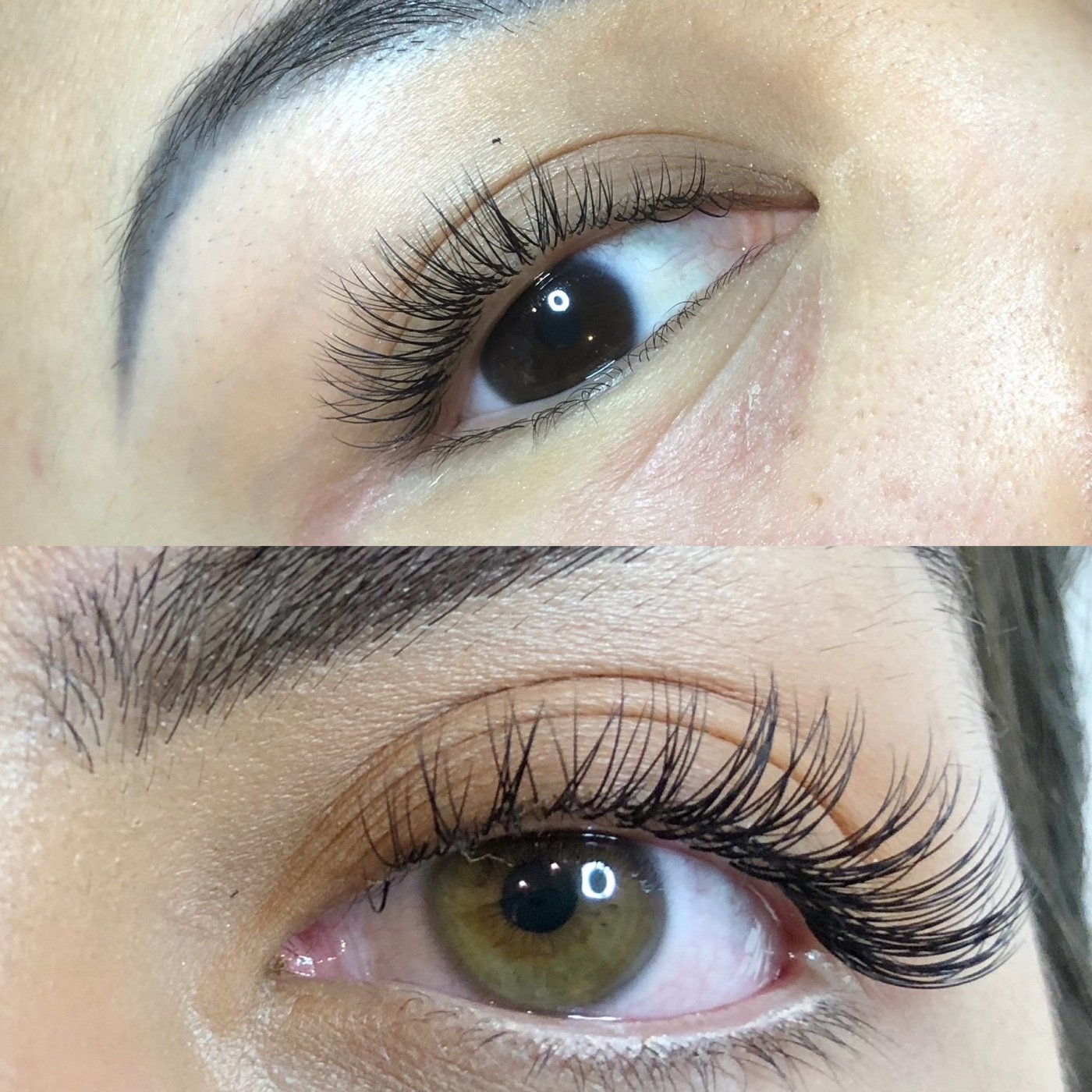 Close-up of a classic lash extension result